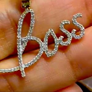 10k Gold Diamond BOSS Pendant UNISEX SALE GIFT NWT
